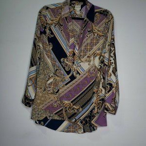 Chicos Size 1 Purple Swirl Tunic Baroque